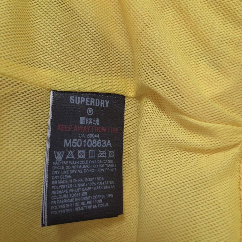 Superdry Sportstyle Balaclava Yellow Hooded Jacket Coat Plus Size 2XL - Picture 16 of 16